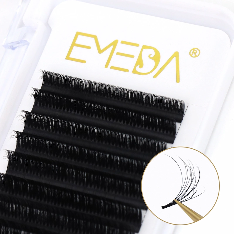 Silk individual eyelash extension dark black lashes with high quality